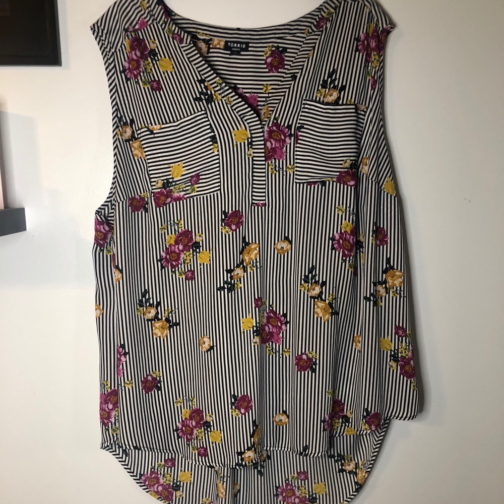 Striped flower blouse